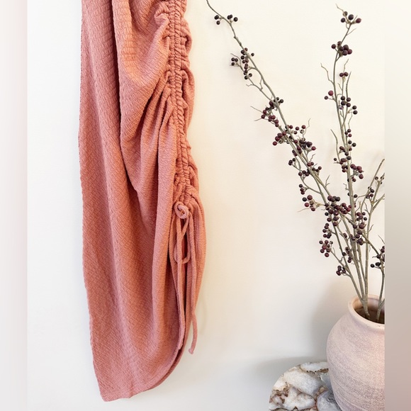 FORE Halter Ruched Midi Dress, Clay - Picture 6 of 6